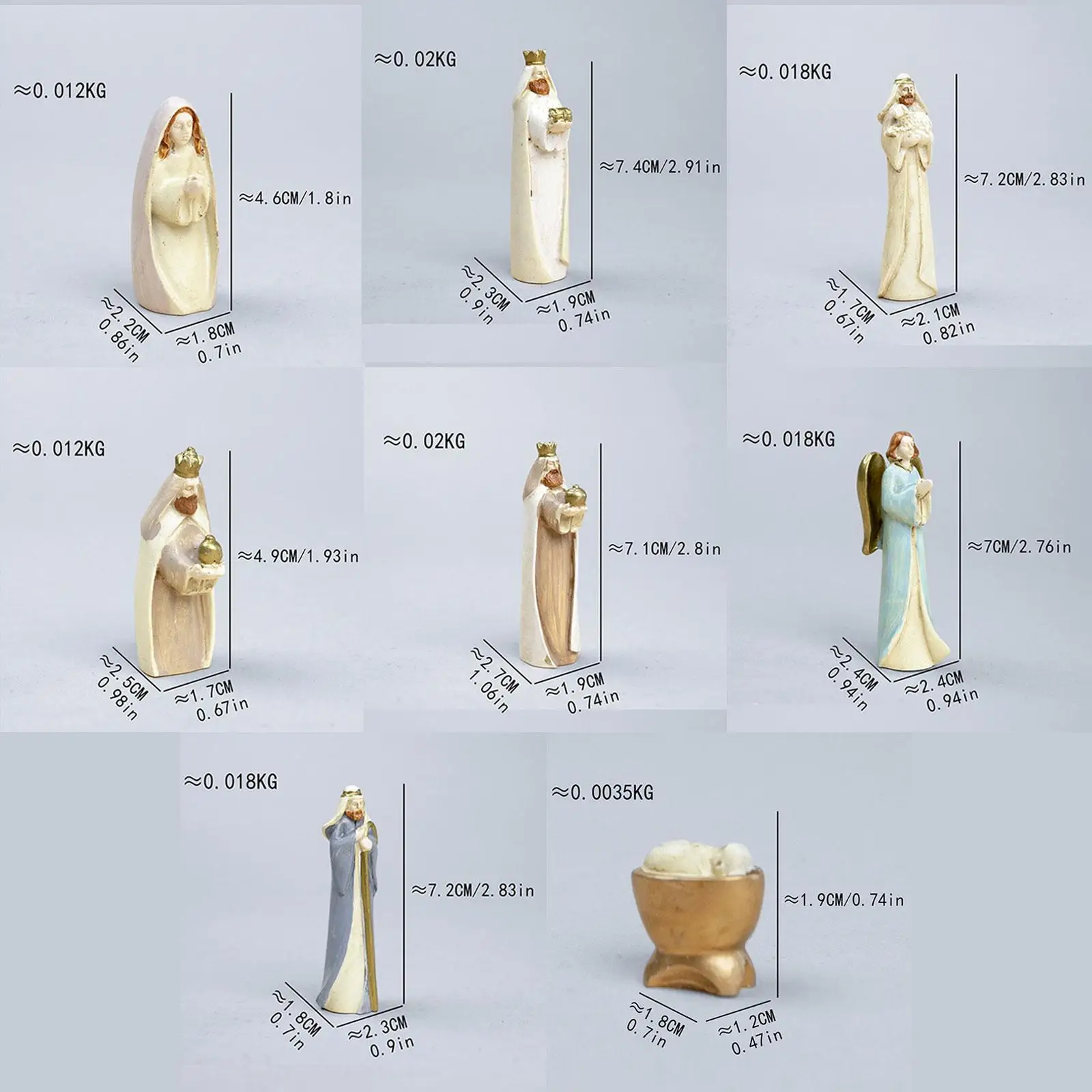 Nativity Set Craft Resin Ornament Table Centerpiece Jesus Holy Family Statue