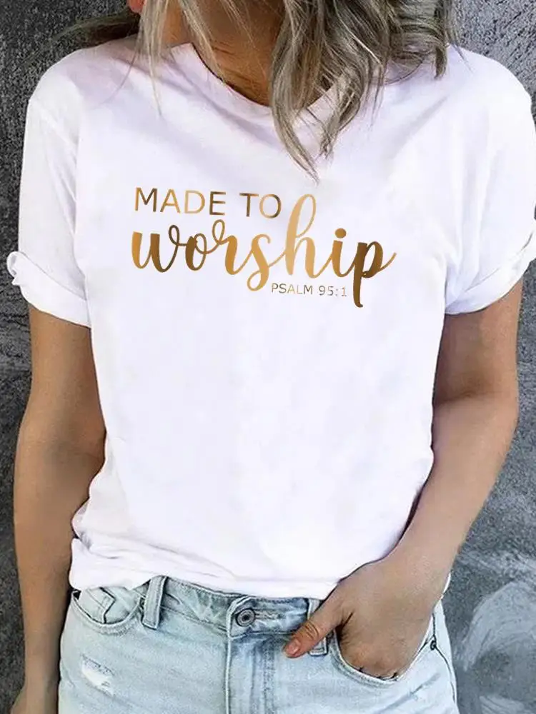 

Tee Clothes Faith Style Letter Lovely 90s Fashion Print T Shirt Women Clothing Short Sleeve Top Basic Graphic T-shirts