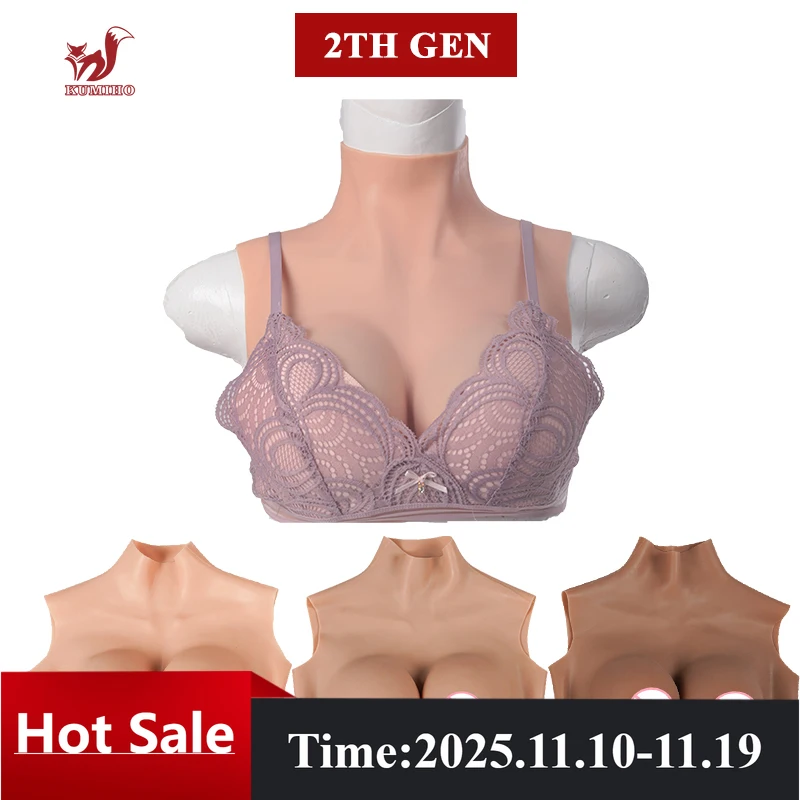 

KUMIHO Sissy BCDEG Cup Fake Boobs Realistic Silicone Breast Forms Fake Chest Cosplay Men Crossdressing Transgender Drag Queen