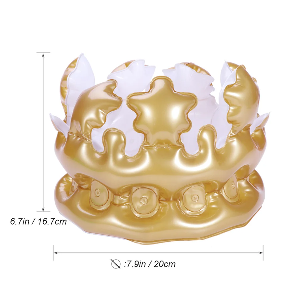 Ballon couronne gonflable doré, 5 pièces, Design créatif, décoration de fête pour enfants, diamètre 20cm, gonflage rapide, matériau PVC sûr