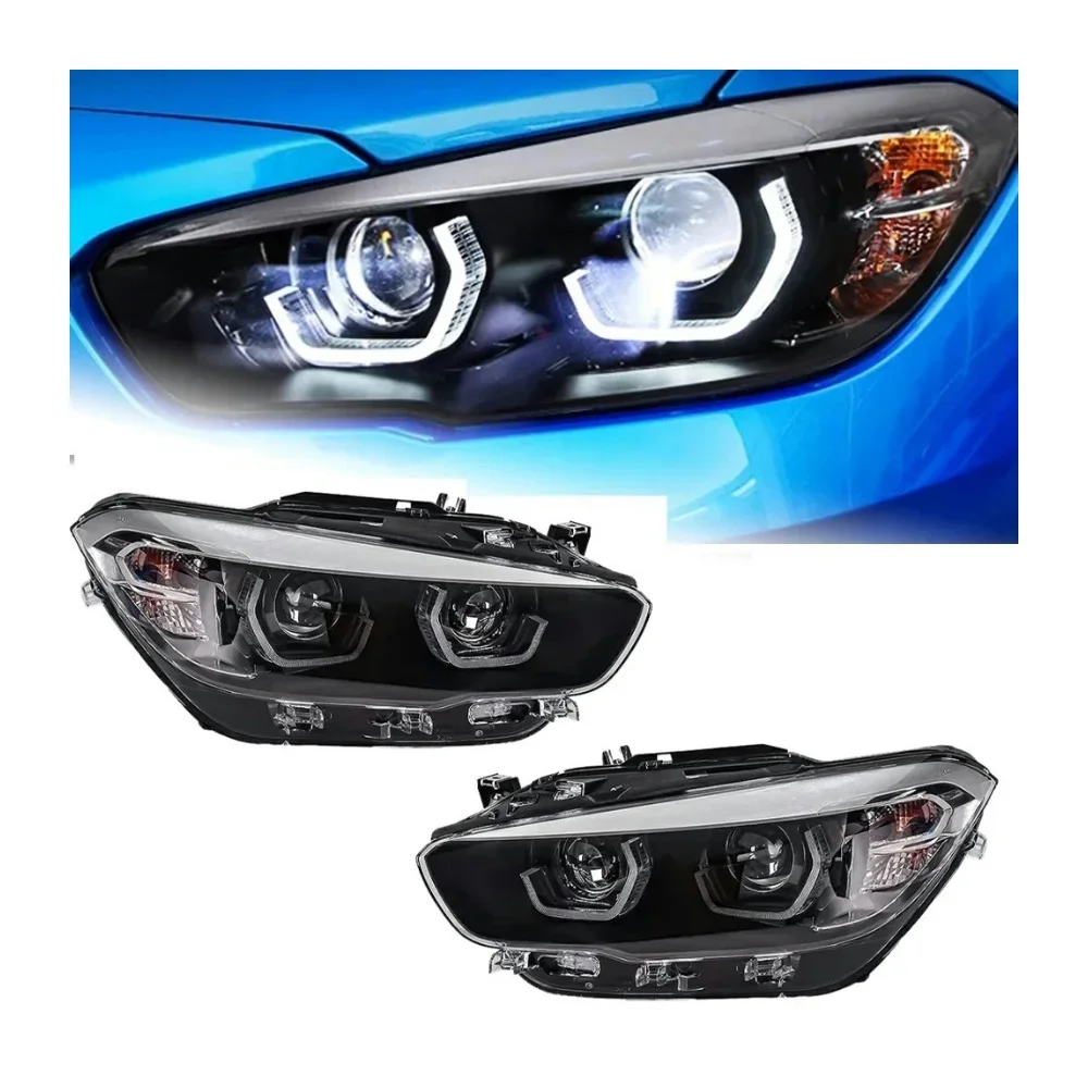 

1 Series 116i 118i LED Headlight 2015-2018 upgrade Headlamp F20 DRL Turn Signal High Beam Angel Eye Projector Headlights
