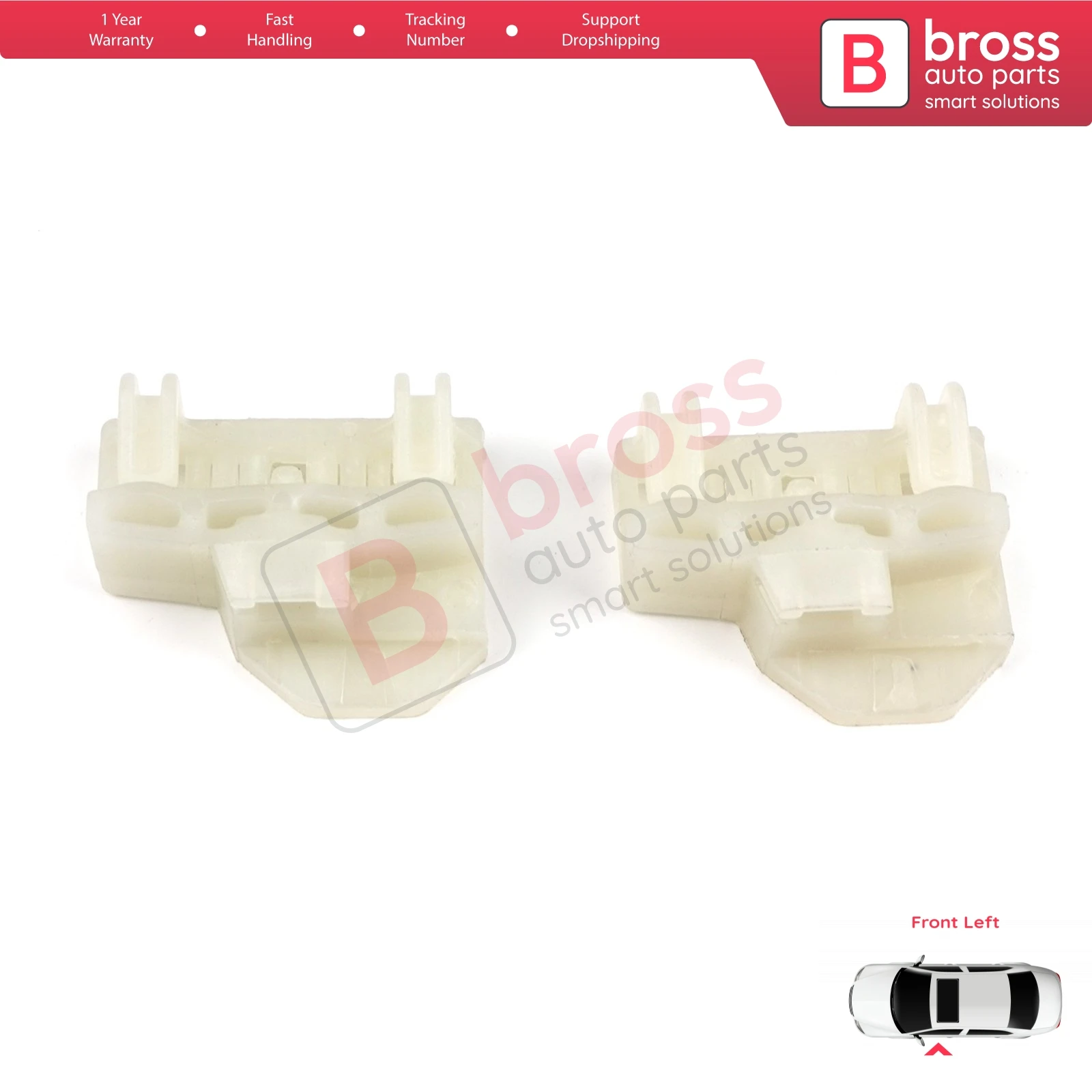 BWR46 2 Pcs Window Regulator Repair Guide Clips Front Left for Audi A4 B5 VW Polo MK3 6N Passat B5 Skoda Superb MK1 8D0837461