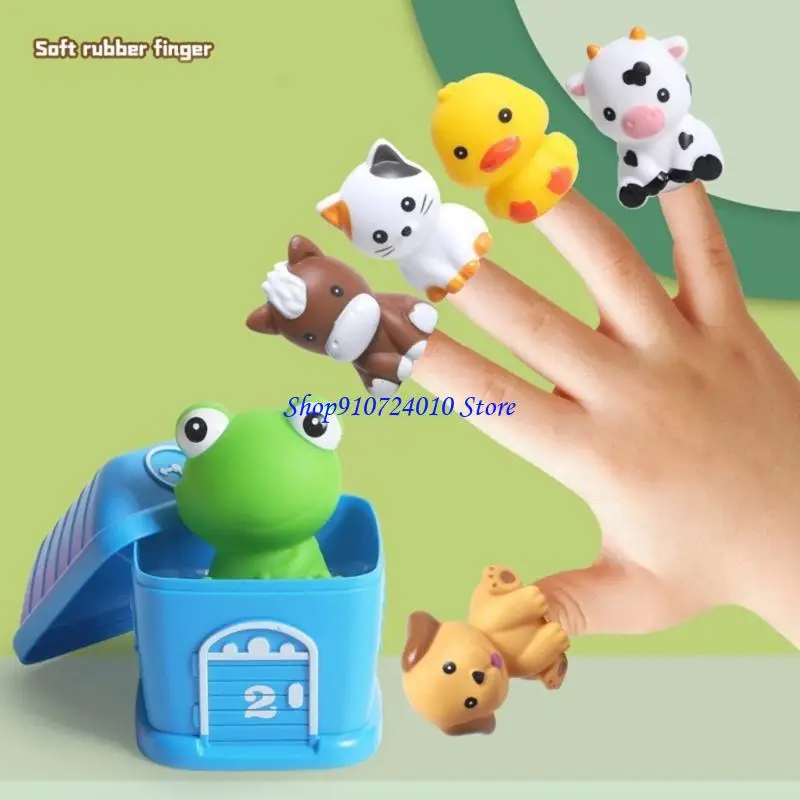 77HD 대화형 농장 동물 Playset 10Pcs 수학 조작 손가락 인형 교육 장난감 연령 3+