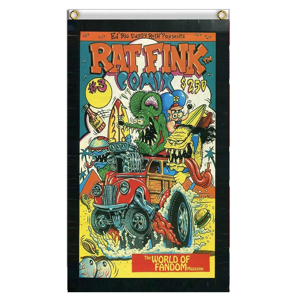 2X3FT flag of Rat Fink Choppers For HOME Decorate flag
