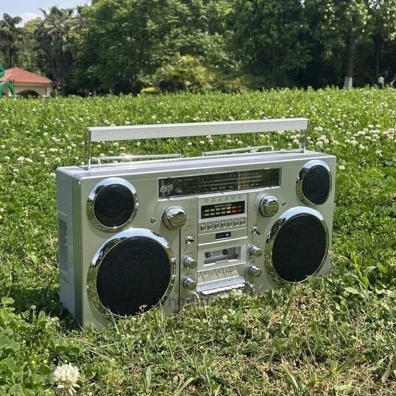 Vintage Recording Radio, Portable Tape Player, CD Disc, Multi-function, High-Power Bluetooth Speaker