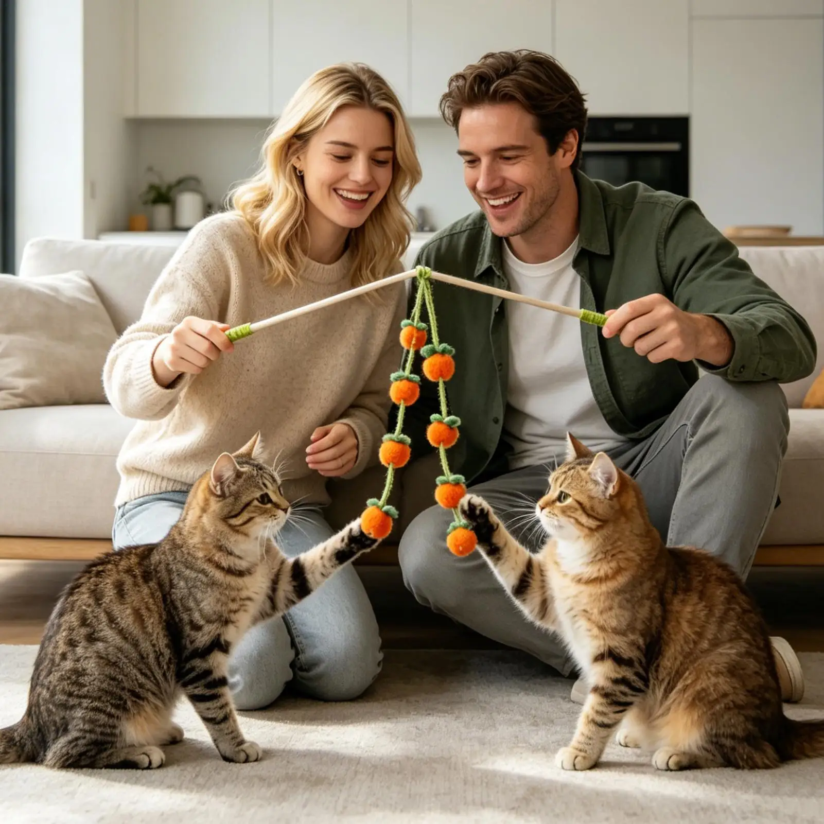 Interaktives Buntes Band-Katzenspielzeug Lustiger Frucht-Katzenstab Satin-Neckspielzeug für Katzen Kätzchen-Spielzeug Katzenbedarf – Detail 2