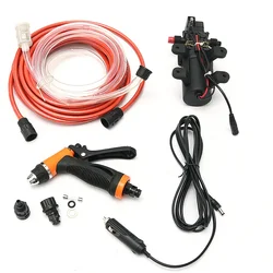 Car Wash Pump High Pressure Self-priming Electric Portable Washing Machine 12V 80W 160PSI Cigarette Lighter Water Pump Set