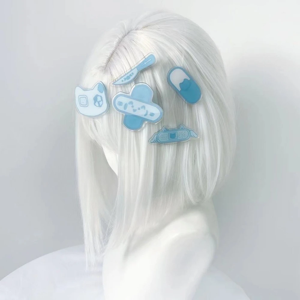 

Original emoji cat ear bandage hair clip edge clip bangs clip Original Pink Hair Girls Accessory Anime Role Play Gothic Style