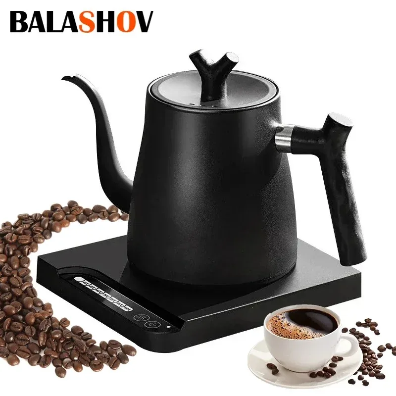 غلاية كهربائية معقوفة 1000 وات تسخين سريع للمياه درجة حرارة ثابتة ذكية 304 مياه من الفولاذ المقاوم للصدأ وغلاية قهوة