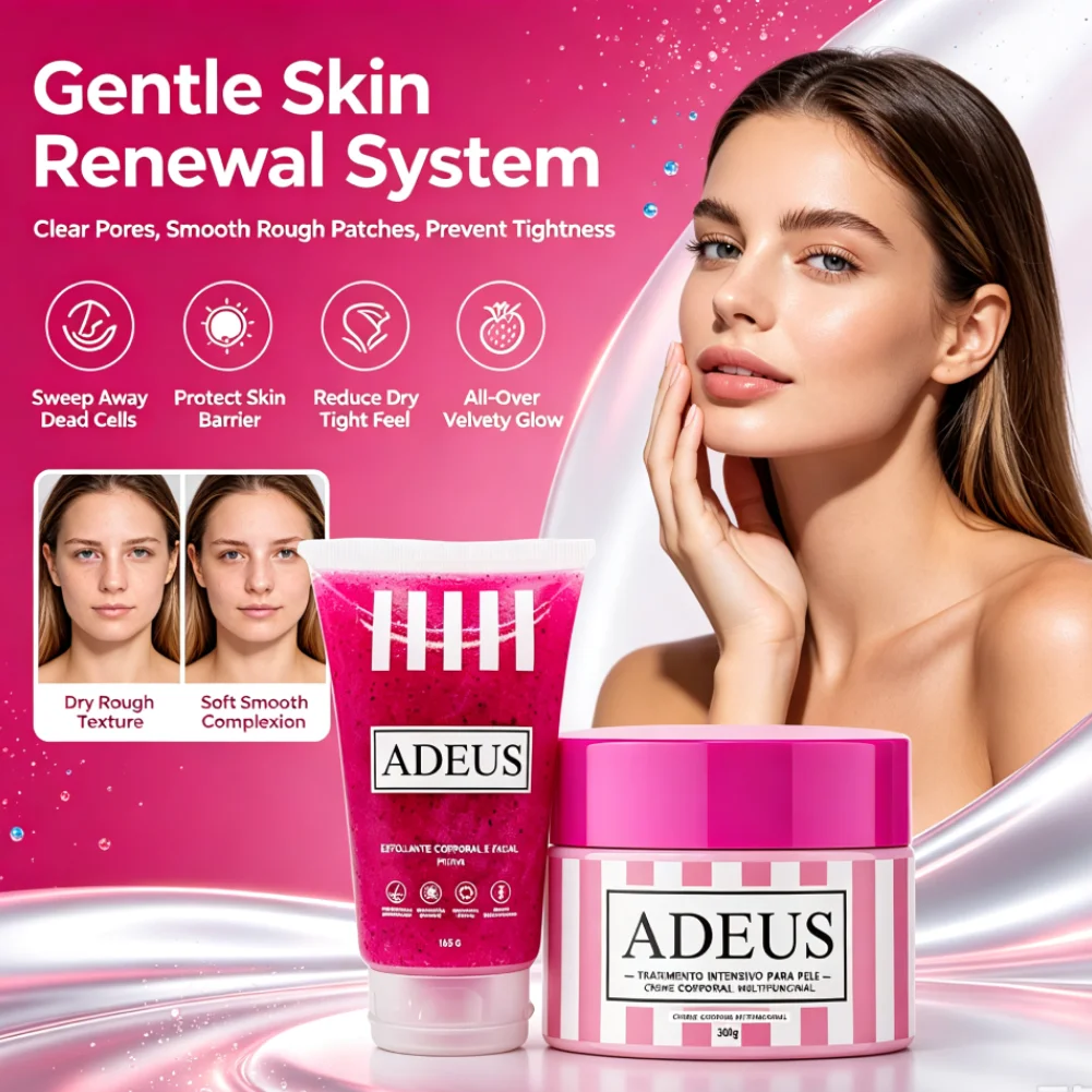 ADEUS Exfoliating Body Scrub Dragon Fruit Dead Skin Remover for Dull Rough Skin Gentle Brightening Face & Body Use Skin Care