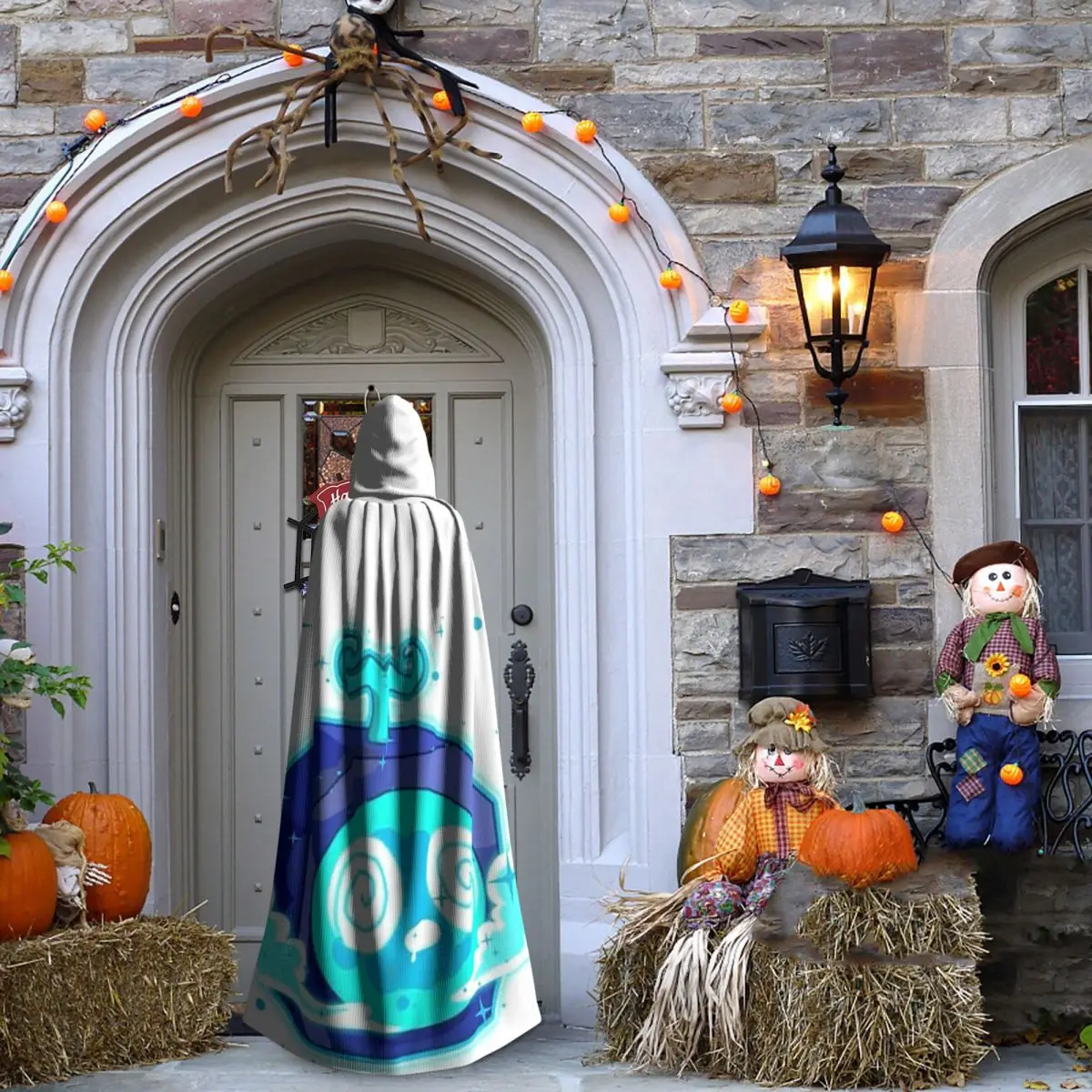 لعبة Blox Fruits عباءة طويلة بغطاء للرأس للساحرة في القرون الوسطى زي تنكري معطف الهالوين للبالغين للجنسين #4