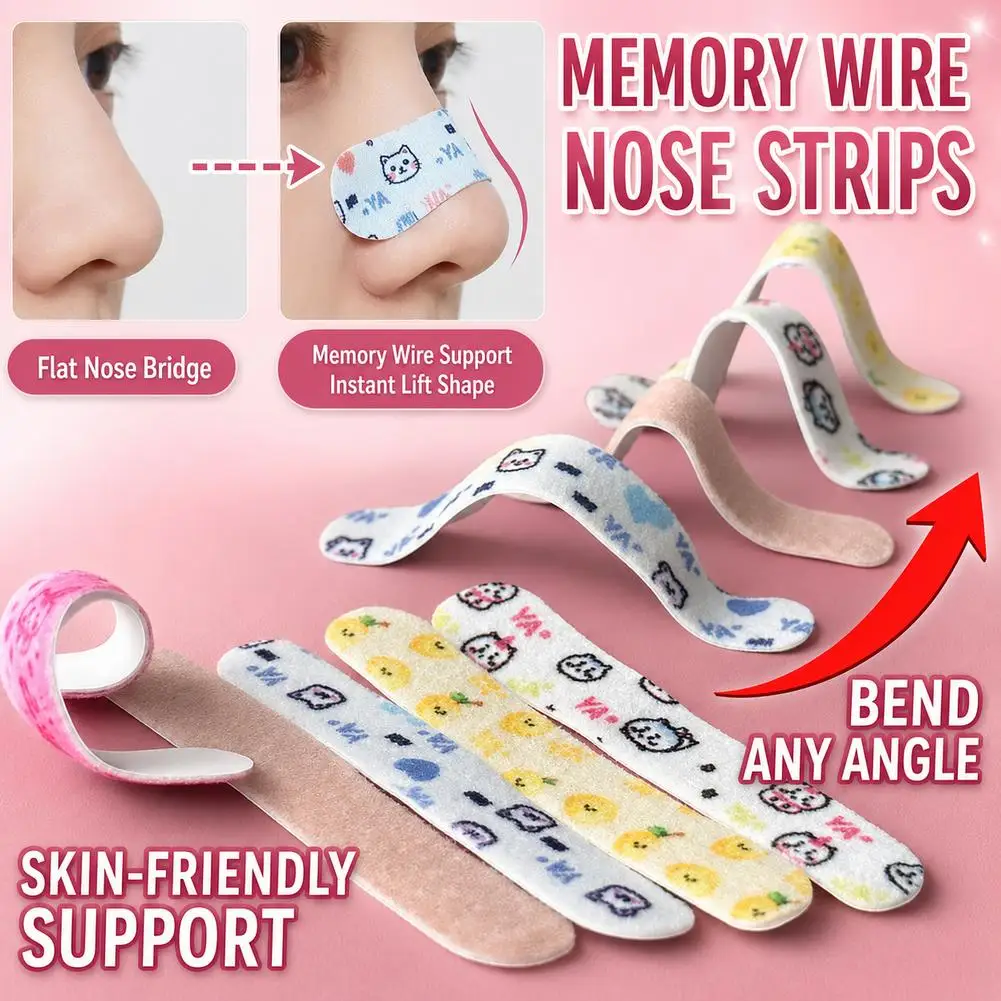 50Pcs/Box Memory Support Nose Shaping Strips Bridge Lifting Up Refined Nose Shape Nose Wings Slimming Stickers Adjustable - view 4