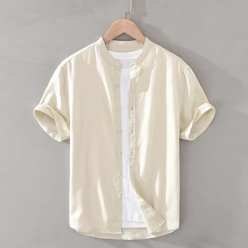 

Lightweight Cotton Linen Men's Casual irt Loose Fit Basic Sle ort Sve Summer Youth Large Size Loose Linen irt