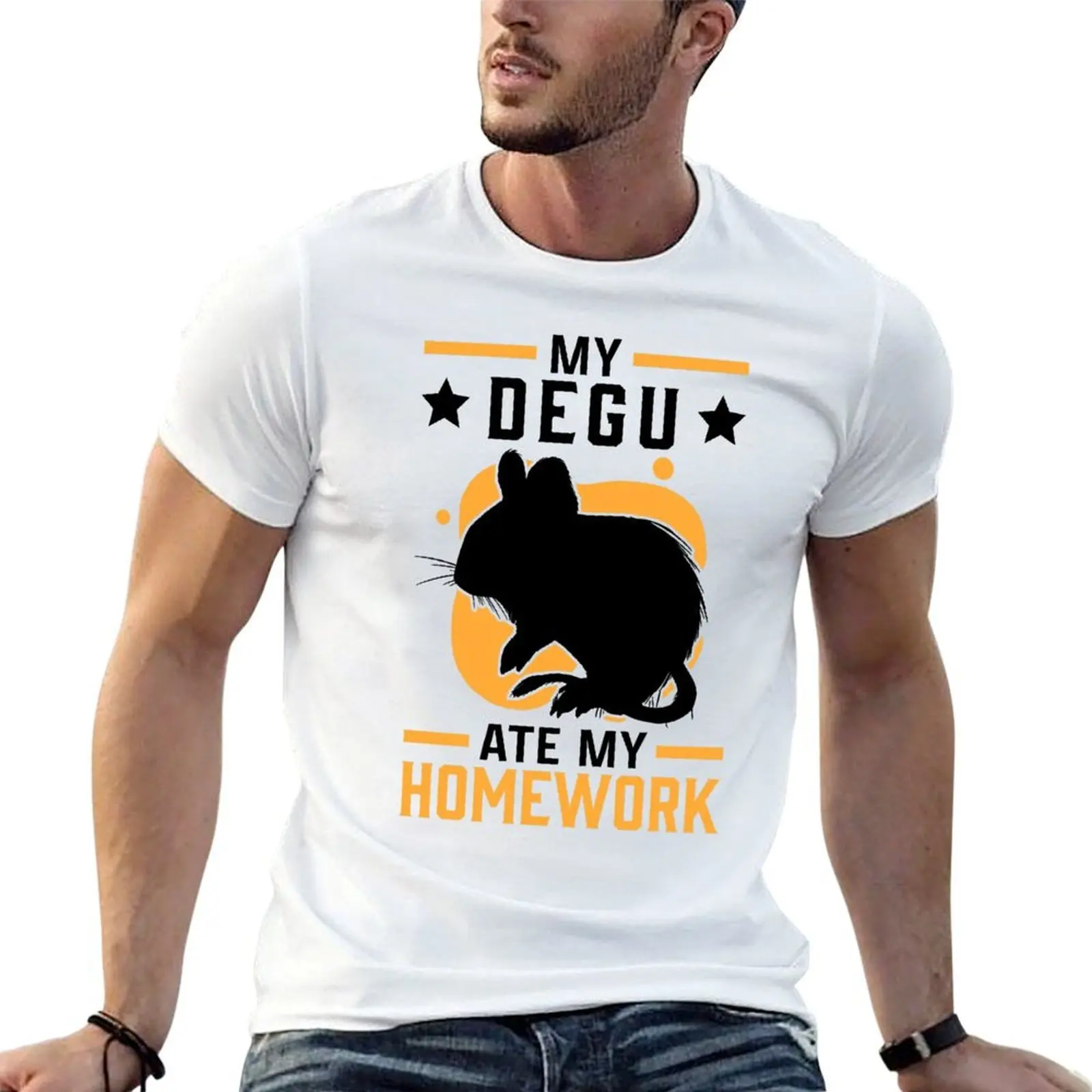 

Degu homework Chilean rodent degu T-Shirt t shirt man cotton man t shirt cotton high quality anime t shirts for man T-shirt