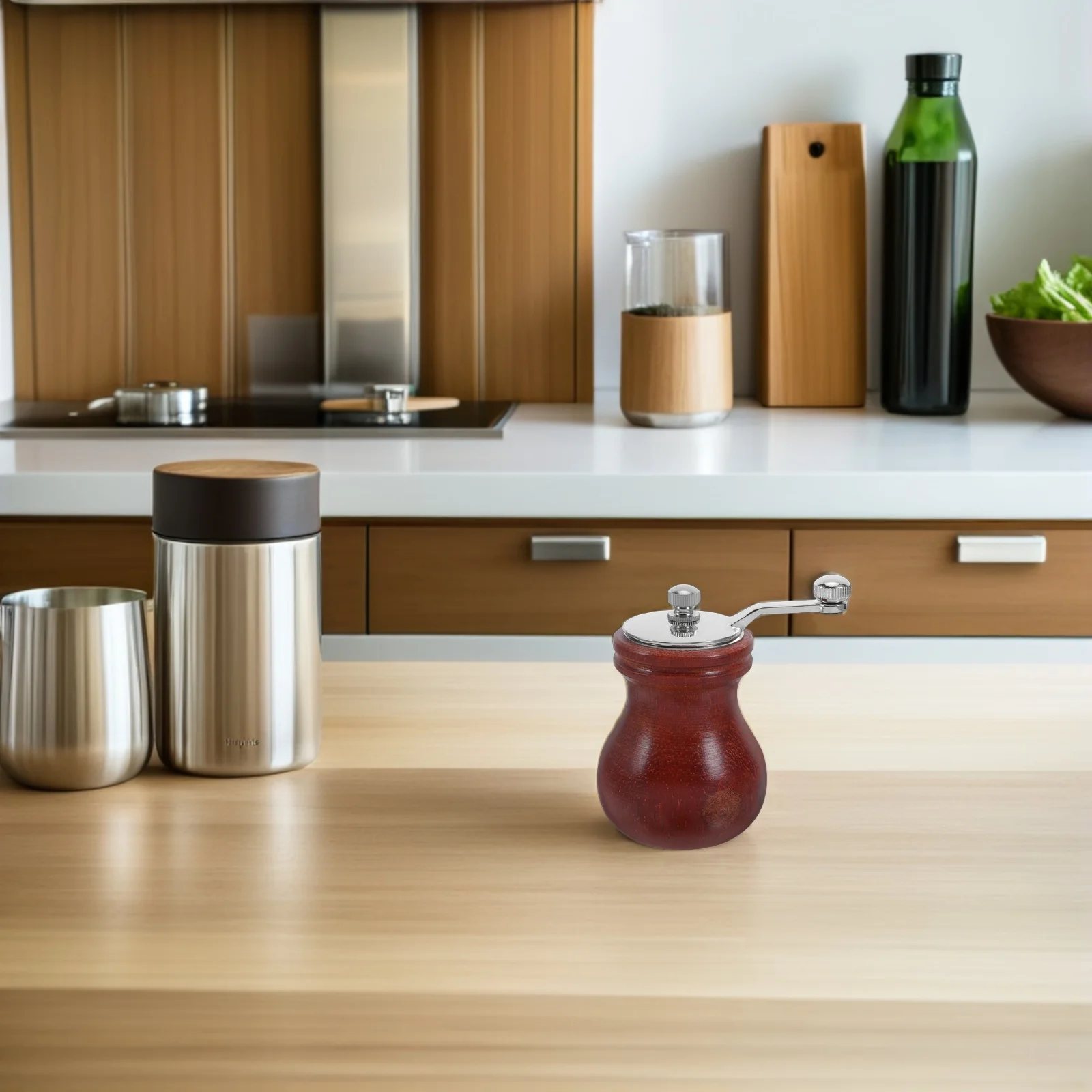 

Wooden Pepper Grinder Small Size Red Wood Ceramic Tool Easy Turn Crank Salt Pepper Mill Manual Spice Shaker