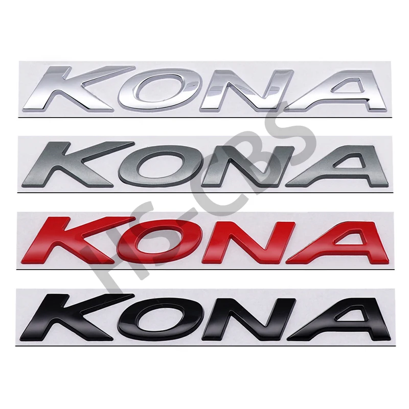 3D Metal Kona Letter Word Stickers Car Rear Trunk Emblem Badge Decal For Encino Car Styling Body Decoration Sticker Accessories