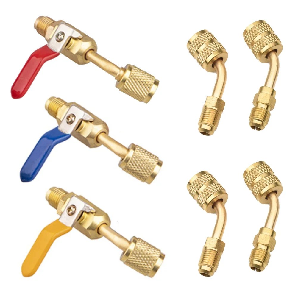 

HVAC Ball Valve Adapter As Shown In The Figure Air Conditioning Hose Brass Alloy Construction Burst Pressure Resistance