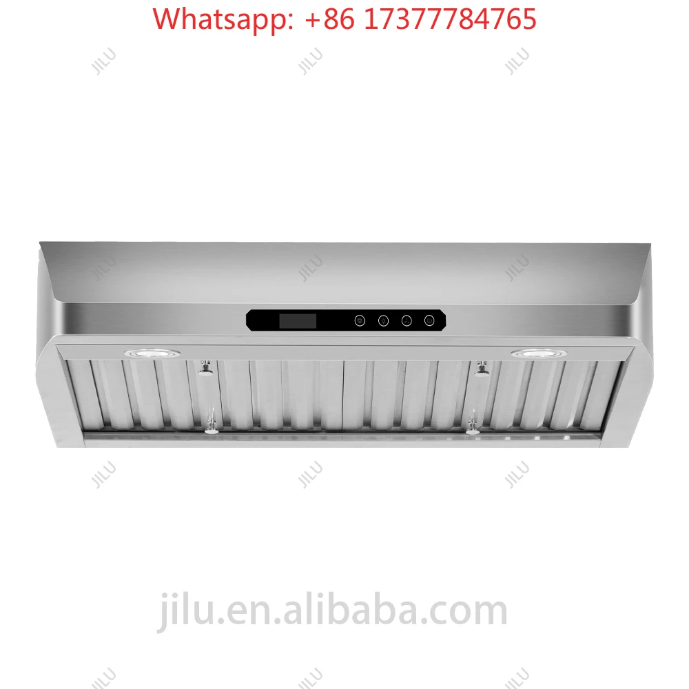 Mini Electric Downdraft Chimney Range Hood, Wall Mounted Stainless Steel Glass Design for Daily Use