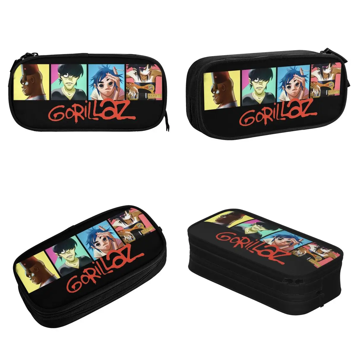 Imagem -02 - Estojos de Lápis Gorillaz Rock Bolsa de Música Divertida para Meninas e Meninos Grande Capacidade Presente Escolar para Estudantes