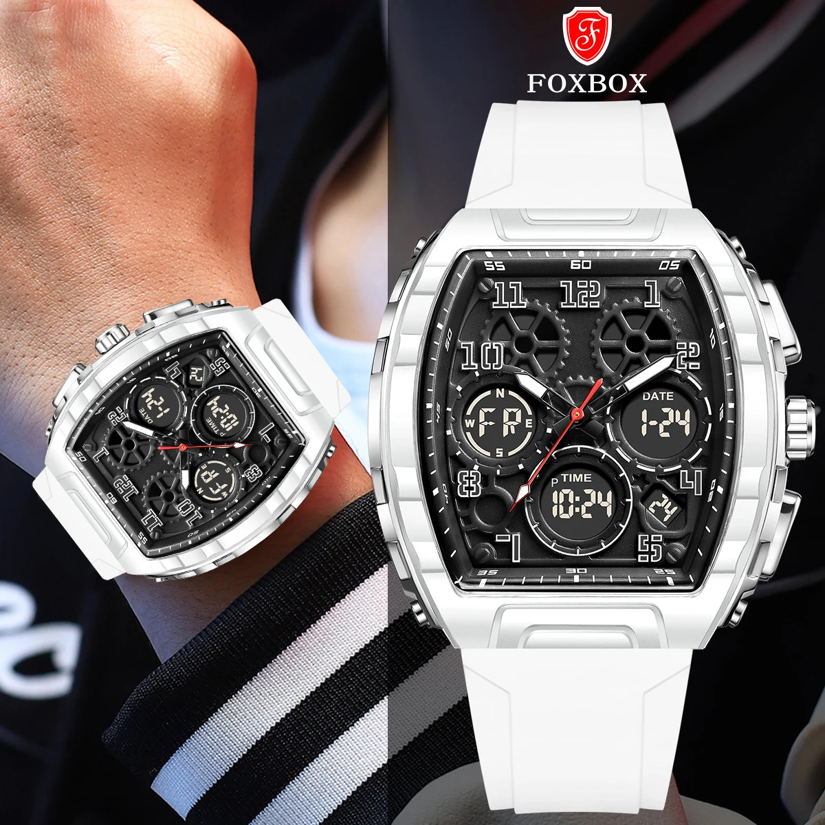 

New LIGE FOXBOX Fashion Casual Electronic Watch Silicone Quartz Clock Waterproof Luminous Sports Outdoor Digital Watches for Men