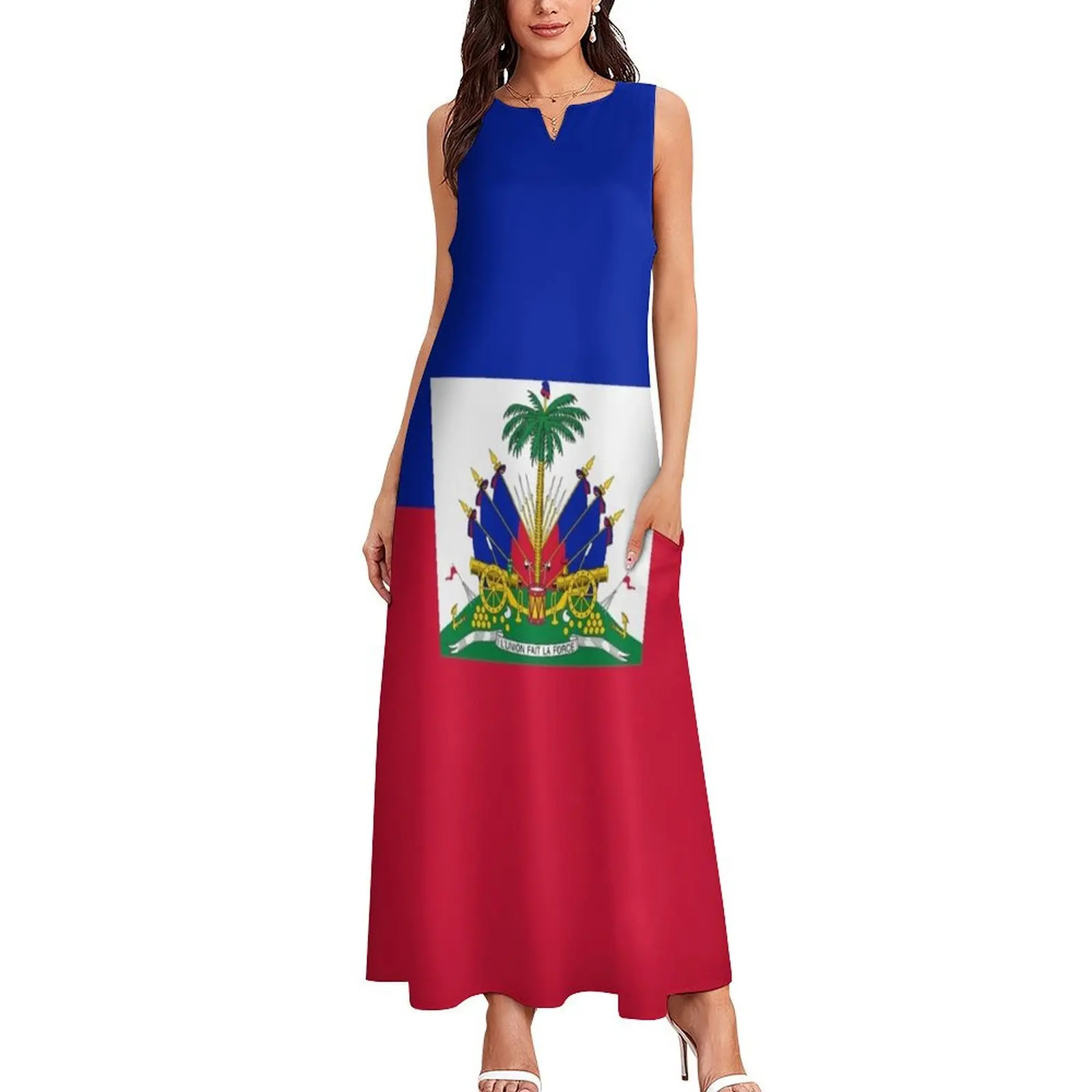 Haiti Flag Long Dress women's evening dresses Party dresses