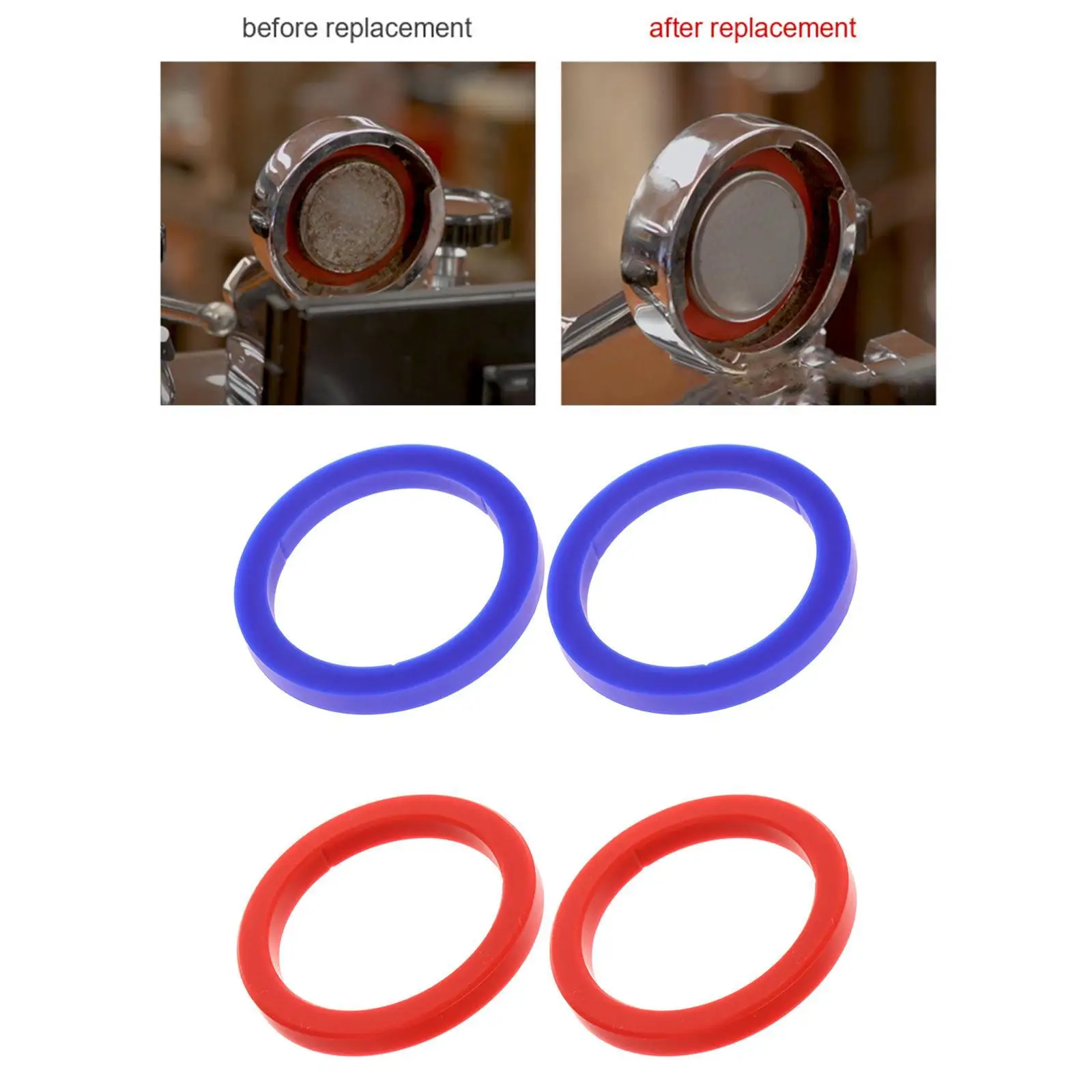 2Pcs Silicone Group Gaskets Reusable Parts Replacement Spare Accessories Espresso Machine Head Gaskets for E61 Espresso Machine
