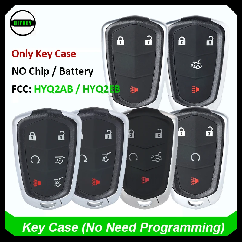 DIYKEY Smart  Remote Key Case Shell Fob For Cadillac ESCALADE ESV 2015-2023 XTS CTS CT6 ATS FCC ID: HYQ2AB HYQ2EB HYQ2ES