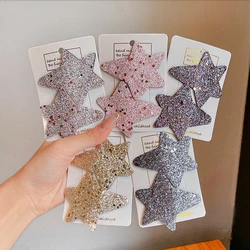 2 Pcs/Set New Children Classic Shiny Stars Ornament Hair Clips Baby Girls Lovely Colors Barrettes Hairpins Kids Hair Accessories
