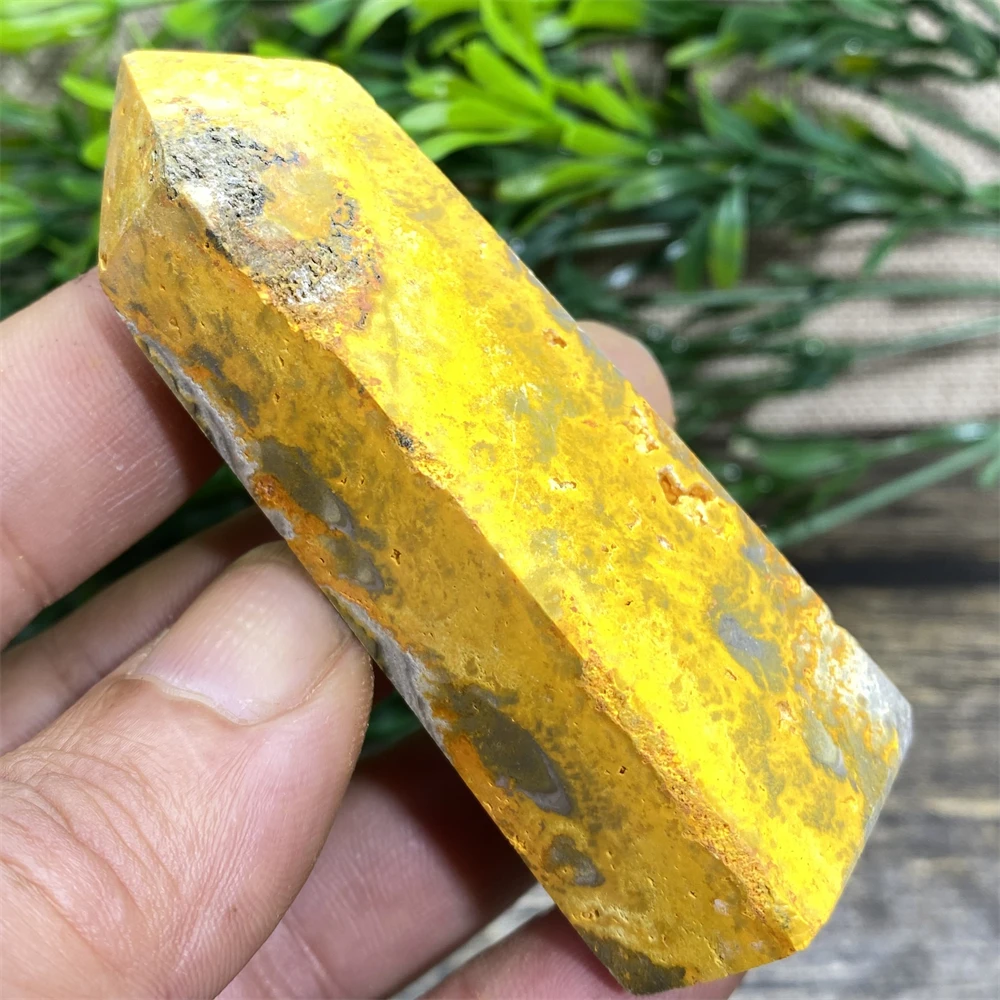 Yellow Bumblebee Jade Natural Stones Tower Quartz Crystal Wand Healing  Home Decoration Crafts Gift Cluster Specimen Section