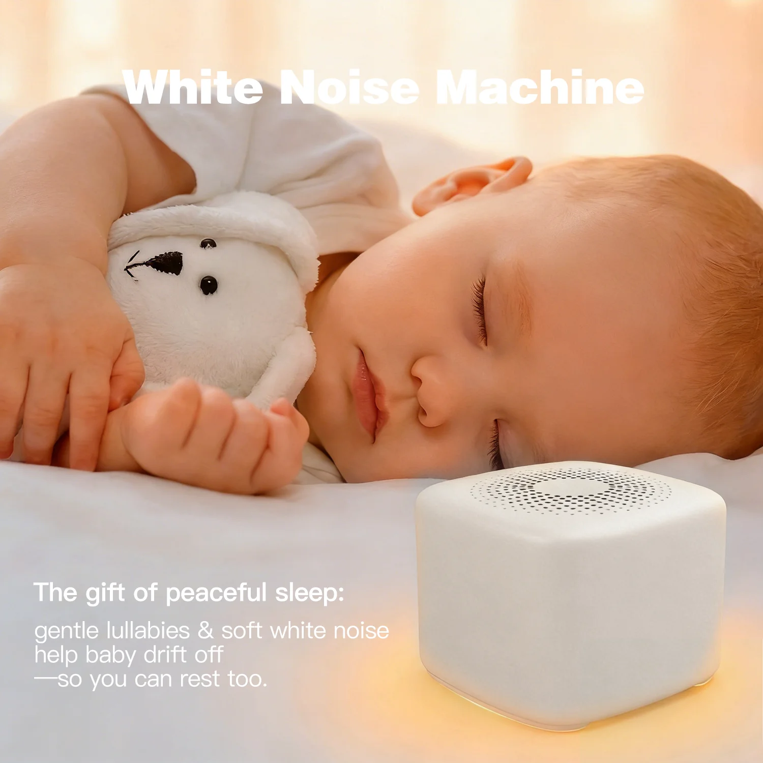 

Портативный генератор белого шума для сна младенцев и успокоения, с 30 успокаивающими звуками, ночником и таймером, товары для новорожденных, подарок для новорожденных