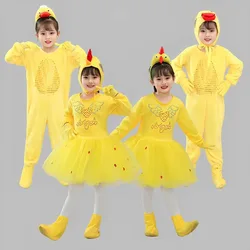 Kids Duck and Chick Cosplay Outfit Animal Costume Girls and Boys Yellow Duck Dancing Cute Clothes Chick Ugly Duckling Goose