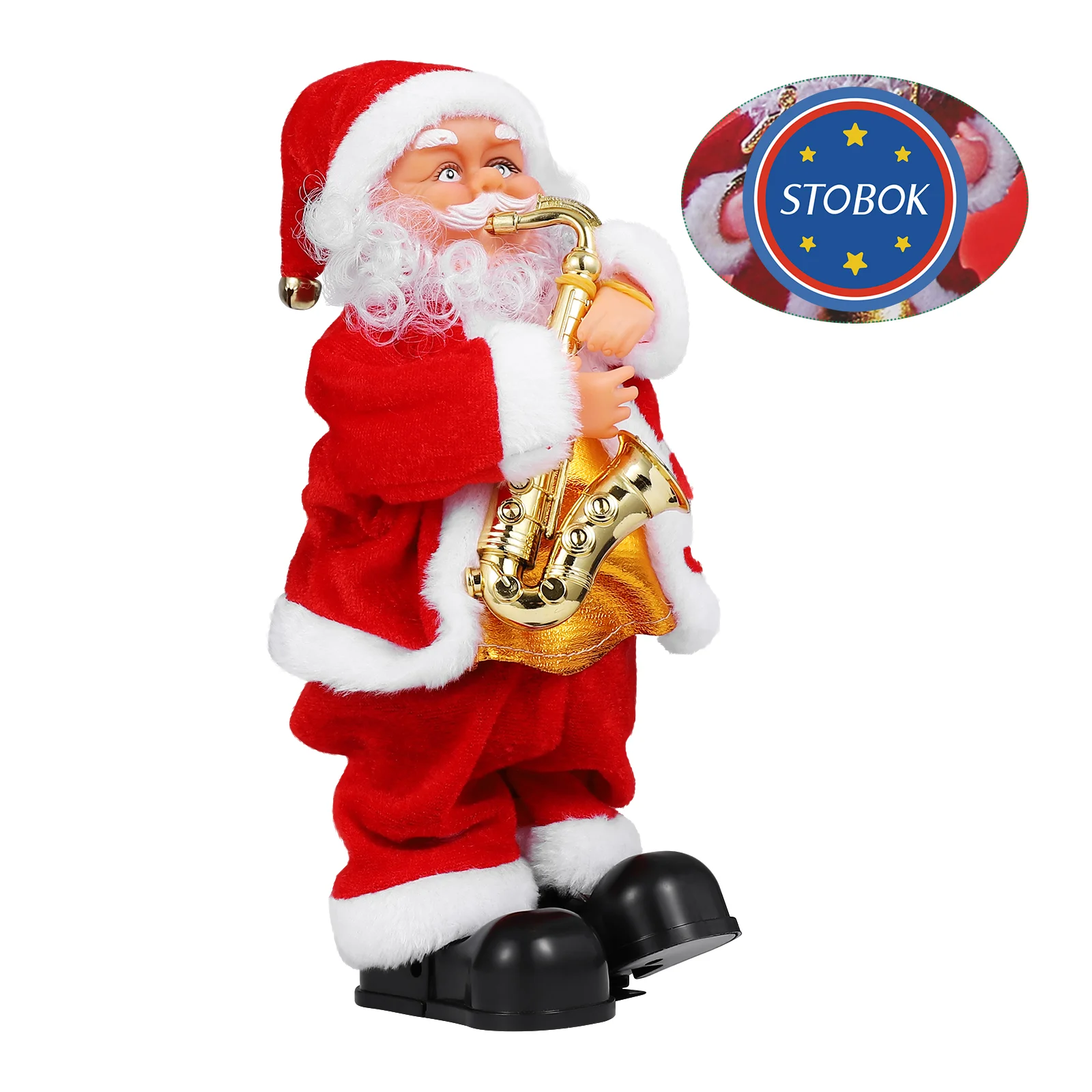 Music Santa Claus Xmas Party Moving Play Saxophone Powered Musical Figure Old Man Gifts