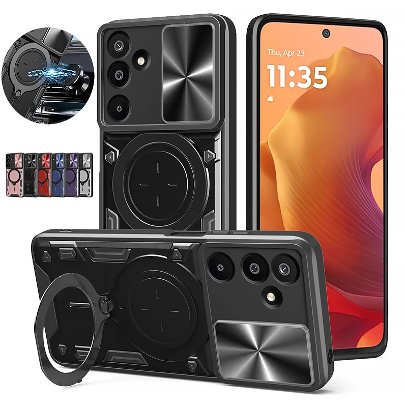 Armadura anillo soporte Coque para Samsung Galaxy A06 A16 A26 A36 A56 M16 F16 A15 A25 A35 A55 A54 A53 A52s A51 funda protectora de lente