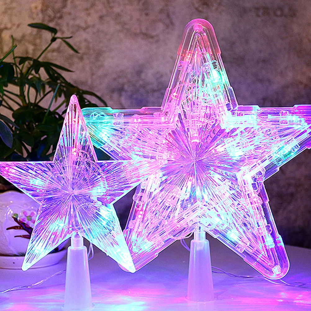 

2 Pcs Decoration Christmas Tree Star Treetop Lightweight Topper Tabletop Lamp