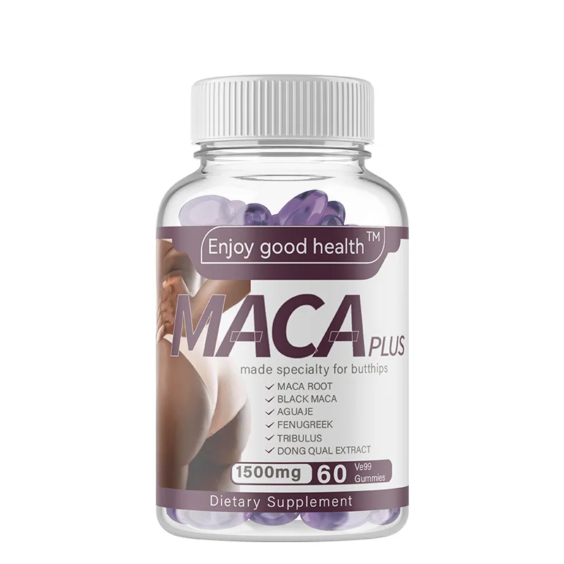 1 زجاجة الماكا + الورك المشتركة تشكيل المكملات الغذائية الحلوى العلكة تعزيز المناعة تنظيم اضطرابات الغدد الصماء تحسين المناعة