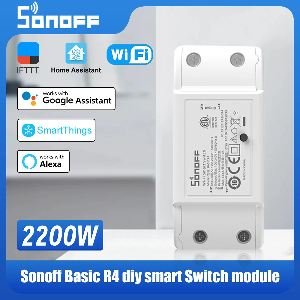 Sonoff Basic-R4 Mini Wifi Smart Switch Upgraded Basicr2 2200W Switch Mode Esphome Support Home Assistant Alexa Alice Ewelink App