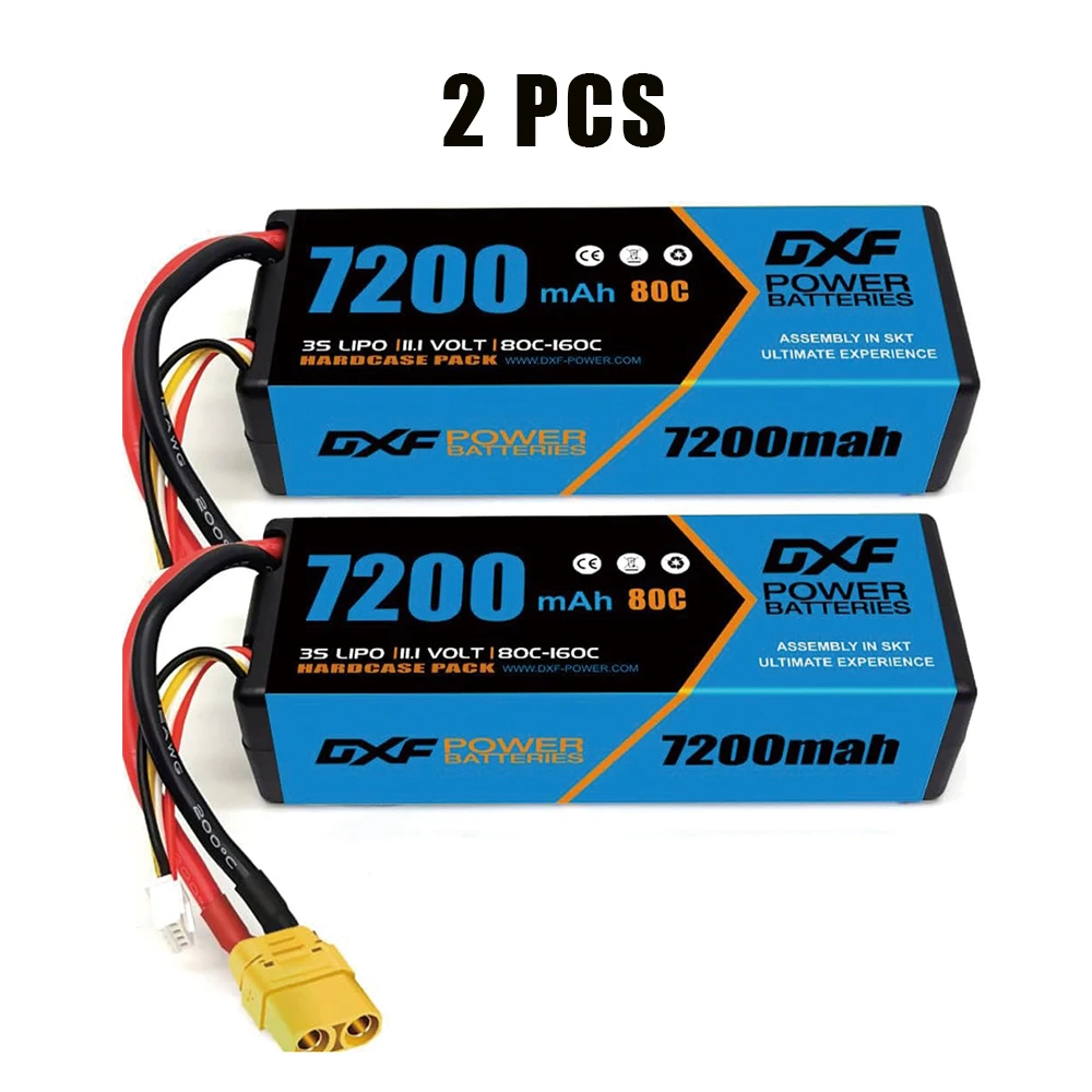 DXF 3S Lipo Batterij 11.1V 7200mAh 80C XT90 EC5 Plug Hardcase voor 1/8 Buggy Truggy Offroad Auto boot Vrachtwagen Vliegtuig UAV RACING