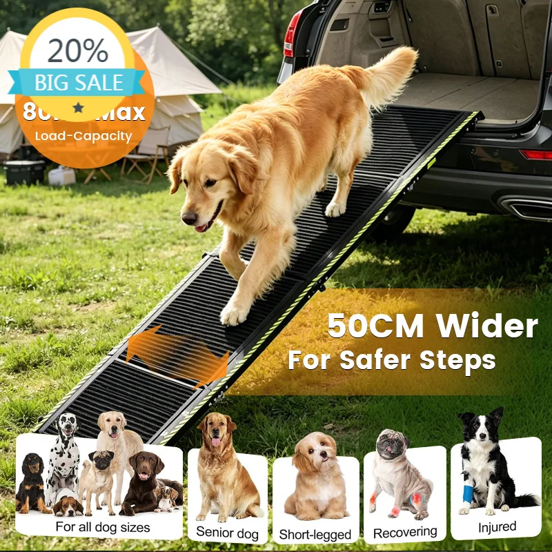 Folding Gentle Slope Dog Ramp For Senior Joint Protection High Beds SUV Recovery