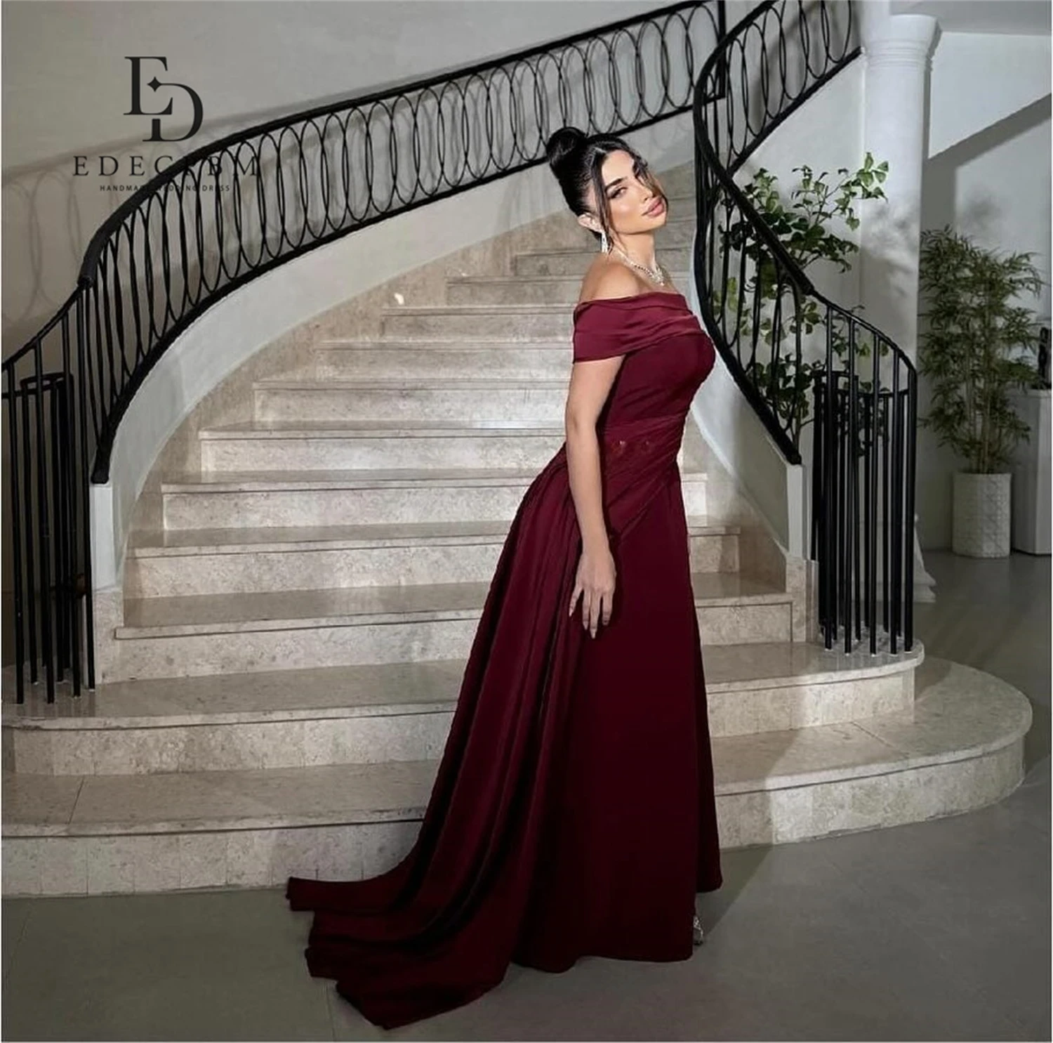 

EDECPBM Customized Luxurious Women's Evening Dresses for Special Occasions Mermaid Tail Off-shoulder Prom Dress New in Dresses