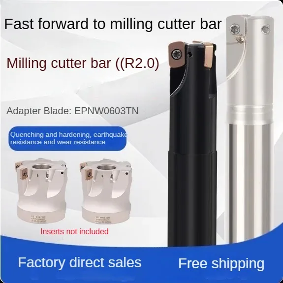

CNC fast feed milling cutter rod ASR06 roughing anti-seismic cutter rod R2.0 insert EPNW0603TN