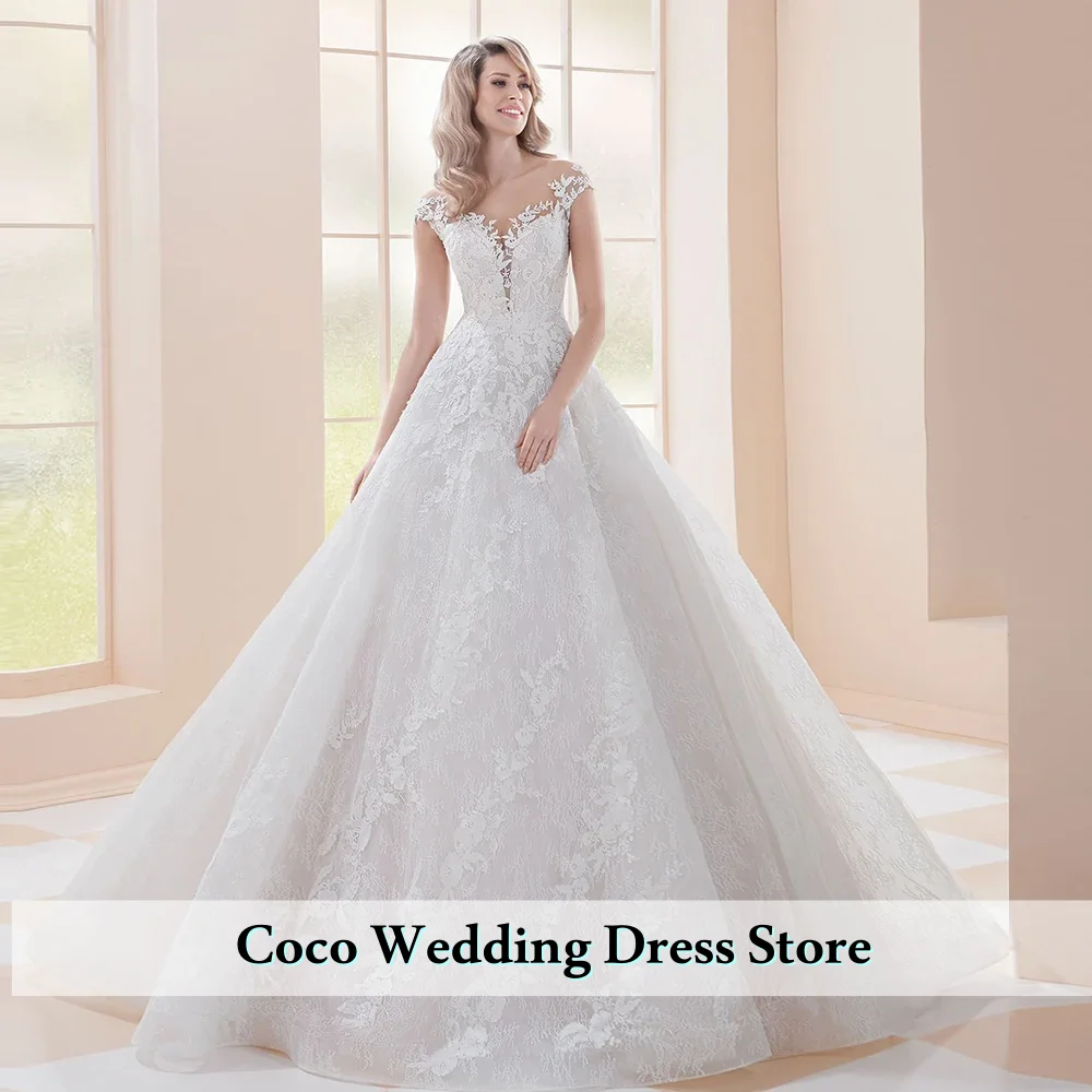 

Элегантное бальное платье принцессы с аппликацией по индивидуальному заказу, свадебные платья, платье Vestido De Noiva Princesa с короткими рукавами