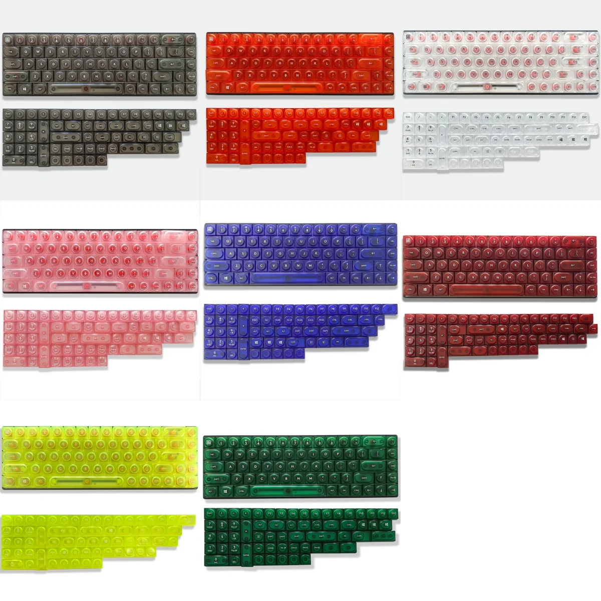 Toy Building Block Keycap PC Material Transparent Personalized Keycap Germany Imported PC Material Transparent Keycap 126 Keys