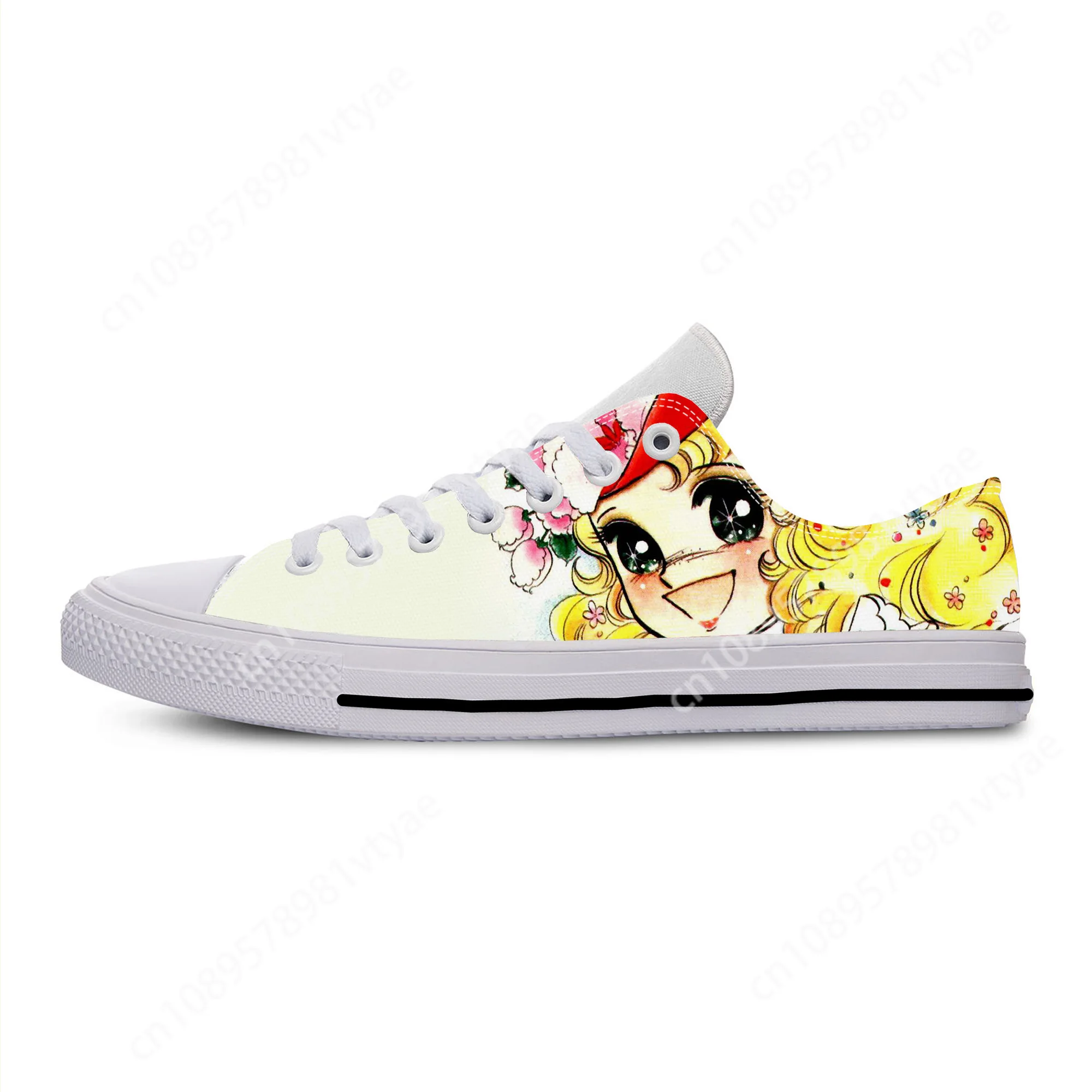 Japanese Anime Manga Cartoon Candy Candy Fashion Casual Cloth Shoes Low Top Lightweight Breathable 3D Print Men Women Sneakers