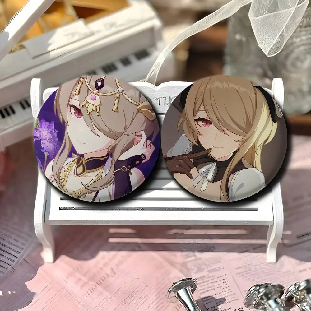 Значки Honkai Rita Rossweisse, круглые изысканные броши со значком, креативные булавки для одежды, шляпа, рюкзак, подарочные аксессуары