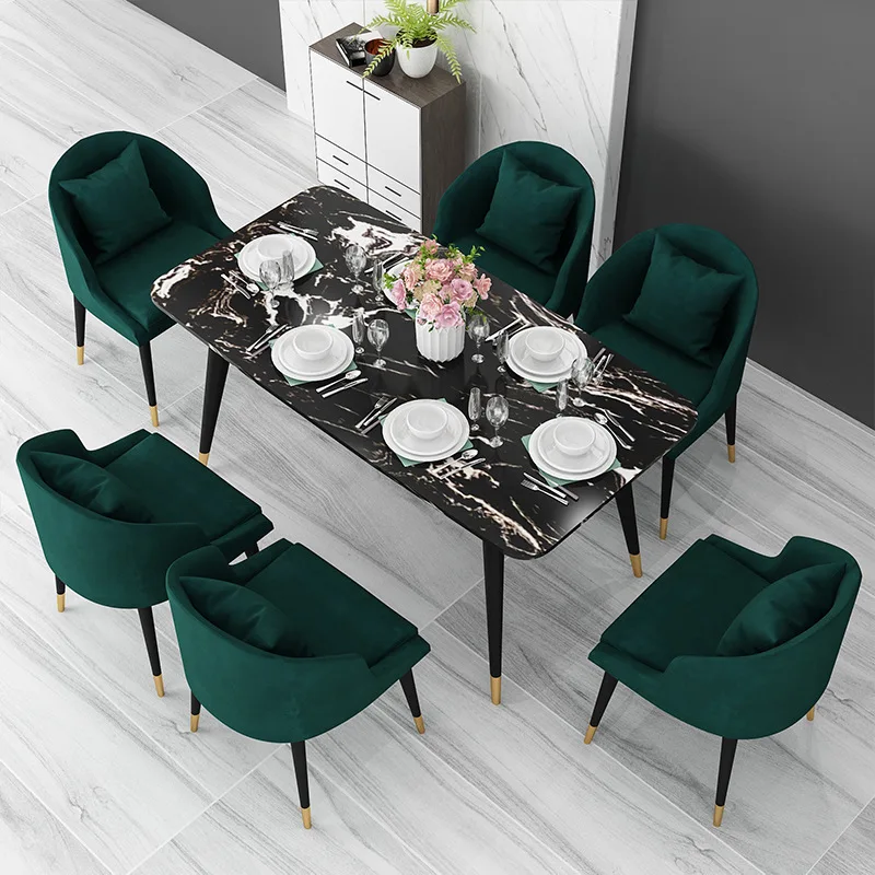 

Nordic light luxury marble dining table Internet celebrity ins style restaurant casual dining table