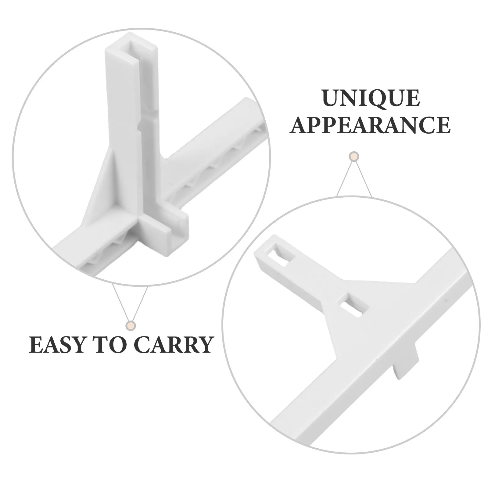2Pcs Wire Grid Panel Base White T Shaped Plastic Support Legs Stable Display Stand for Home Organization Kitchen Photo Holder