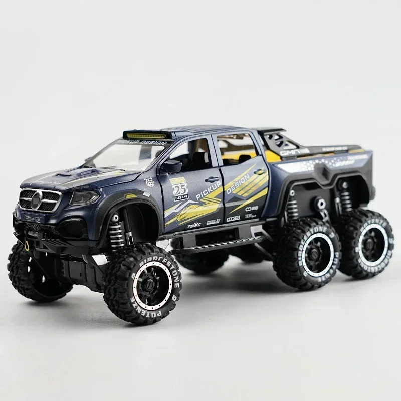 Model Of XCLASS EXY 6X6 Pickup 1:28  Metal Toy Car Sound Light Simulation Car Pull Back Model Toys For Boys Light Toys