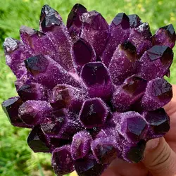 Natural violet Ghost Phantom Quartz Crystal Cluster Healing Specimen