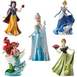 19-20CM Disney Q Posket Elsa Rapunzel Jasmine Cartoon Model Action Figures Princess Anime Dolls Figurines Kids Toys Cake Decor