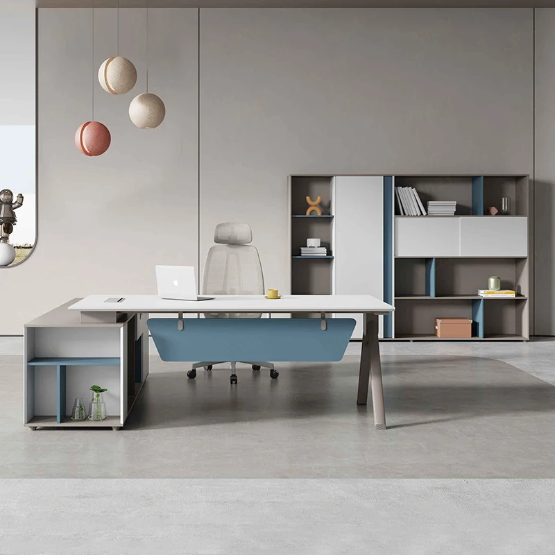 

Modern Single Executive Office Desk Convertible L-Shaped Manager Computer Writing Table Executive Furniture